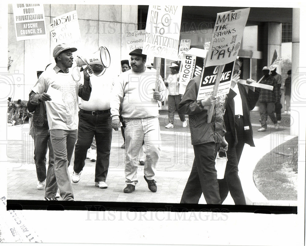 1992 Press Photo Union workers protest budget - AFSCME - Historic Images