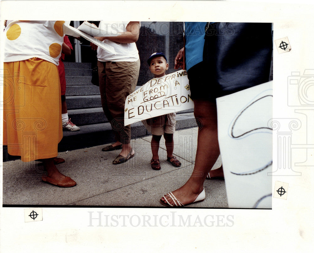 1991 Press Photo Detroit Schools Academies Protest - Historic Images