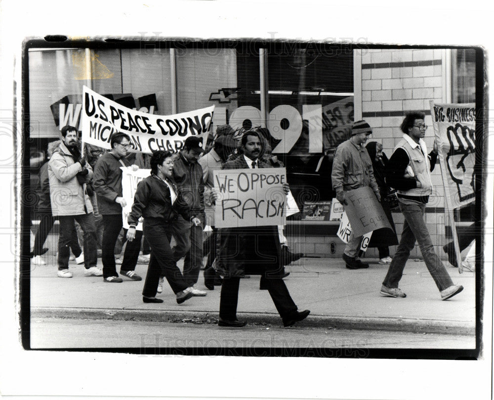 1990 Press Photo Detroit Race Unity Parade Gratiot - Historic Images