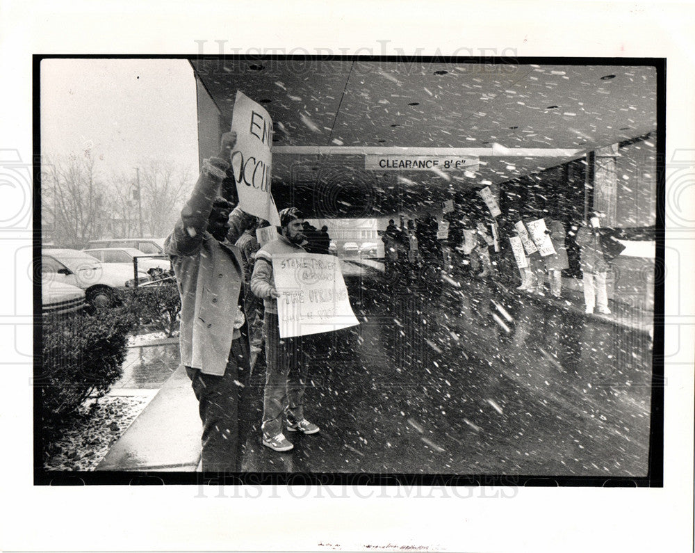 1989 Press Photo PLO JNF protest demonstration - Historic Images