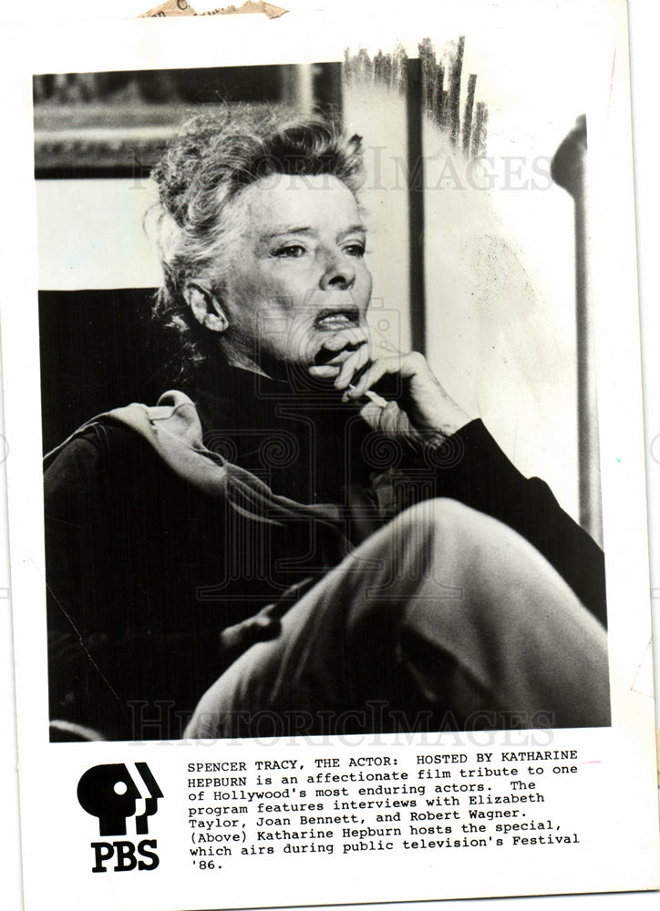 1986 Press Photo Katharine Hepburn - Historic Images