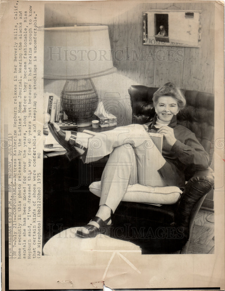 1975 Press Photo Actress Katherine Hepburn - Historic Images