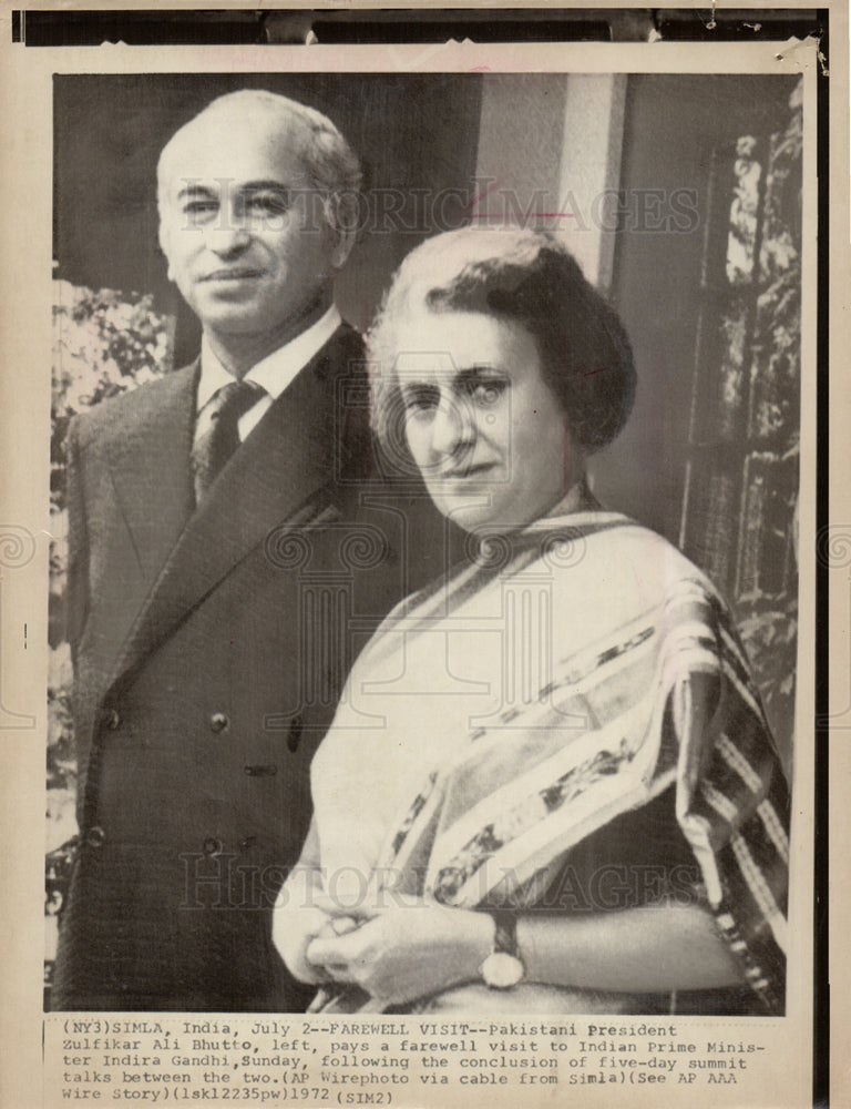 1972 Press Photo Indira Gandhi Prime Minister INDIA Zul - Historic Images