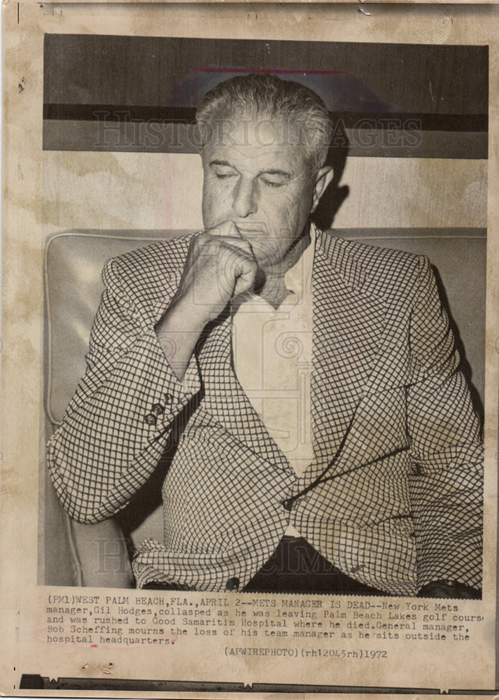 1972 Press Photo Bob Sheffing General Manager Mets - Historic Images