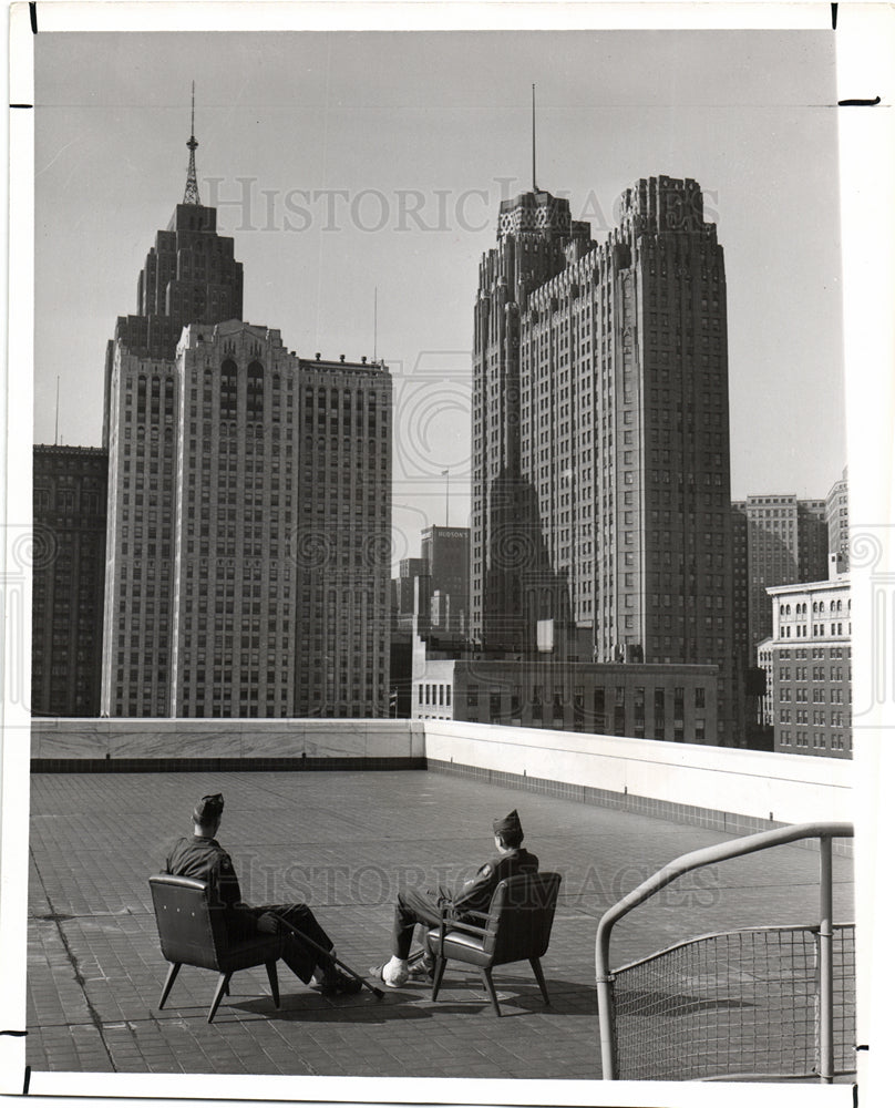 1951 Press Photo Detroit veterans memorial building war - Historic Images