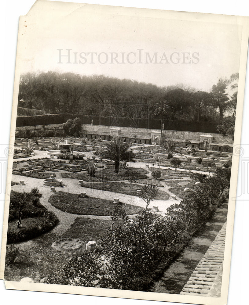 1927 Press Photo Garden of the Popes Vatican pope - Historic Images