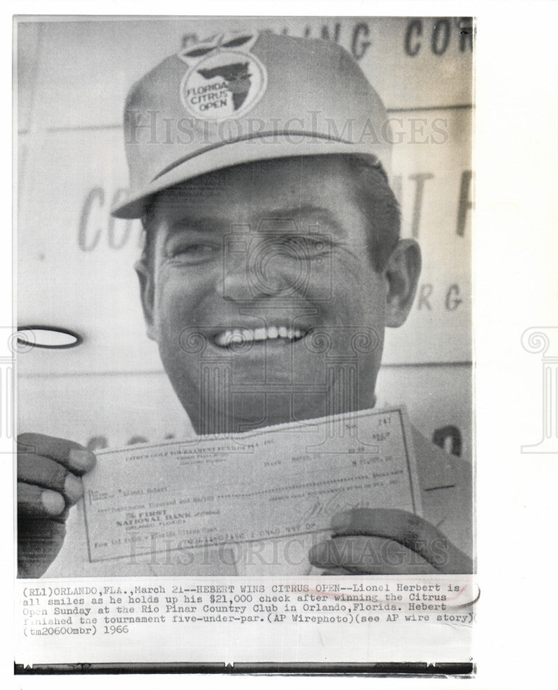 1966 Press Photo Lionel Hebert Wins Citrus Open Golf - Historic Images