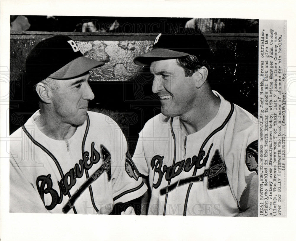 1949 Press Photo Boston Braves Baseball Heath Cooney - Historic Images