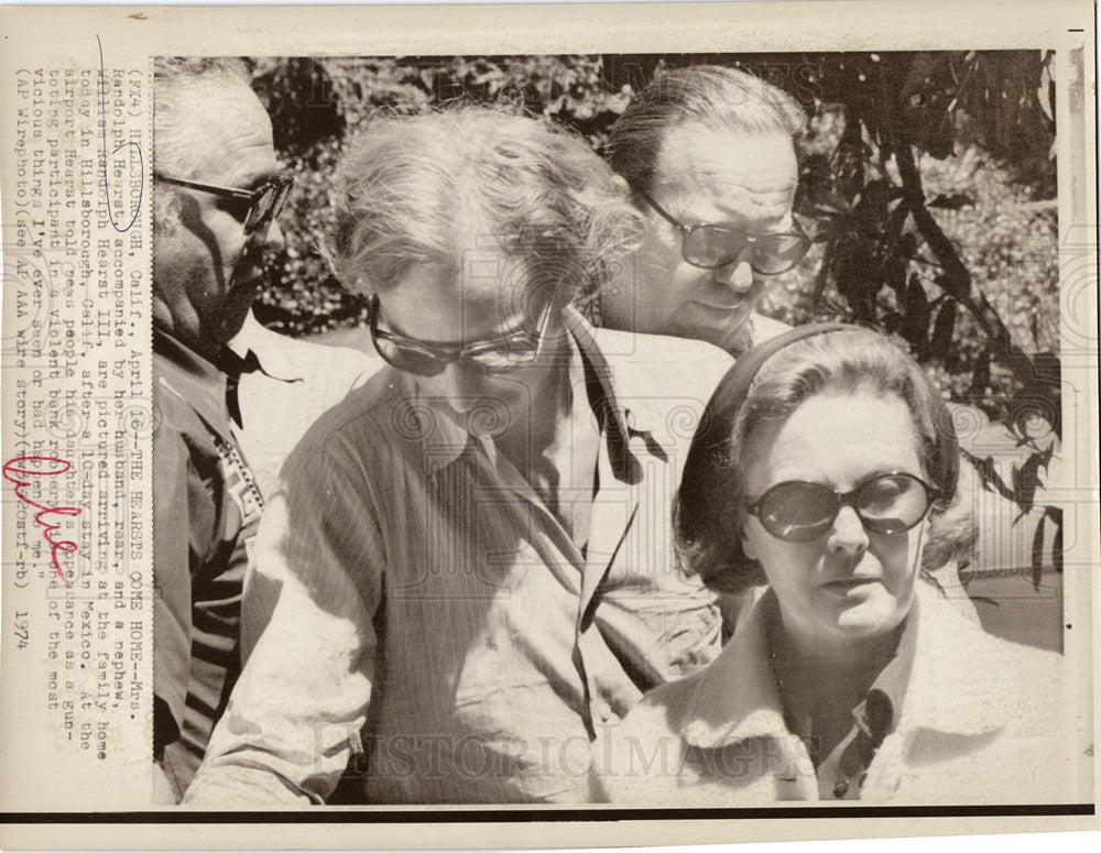 1974 Press Photo Randolph Hearst Family Hillsborough CA - Historic Images