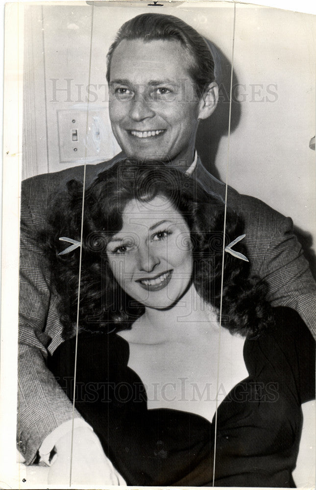 1944 Press Photo Jess Barker Susan Hayward actor wedded - Historic Images