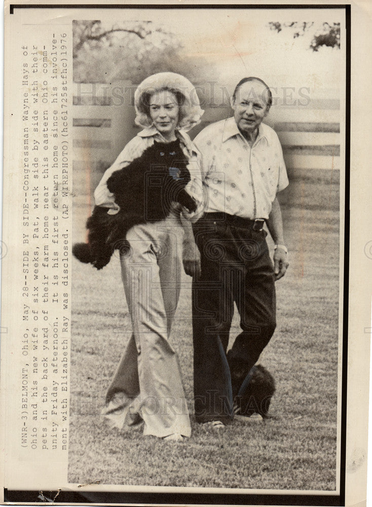 1976 Press Photo Wayne Hays Pat Ohio Elizabeth Ray - Historic Images