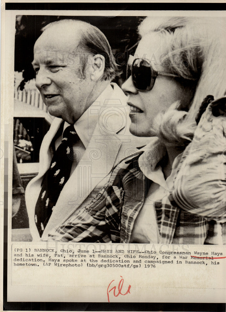 1976 Press Photo Wayne Levere Hays pat politician - Historic Images