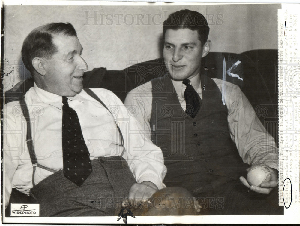 1937 Press Photo Thomas David Henrich  Baseball Player - Historic Images