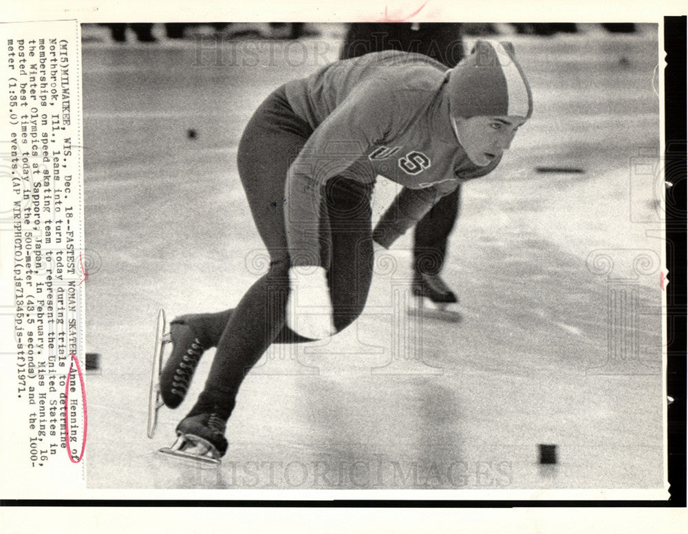 1971 Press Photo Anne Henning Winter Olympics skating - Historic Images