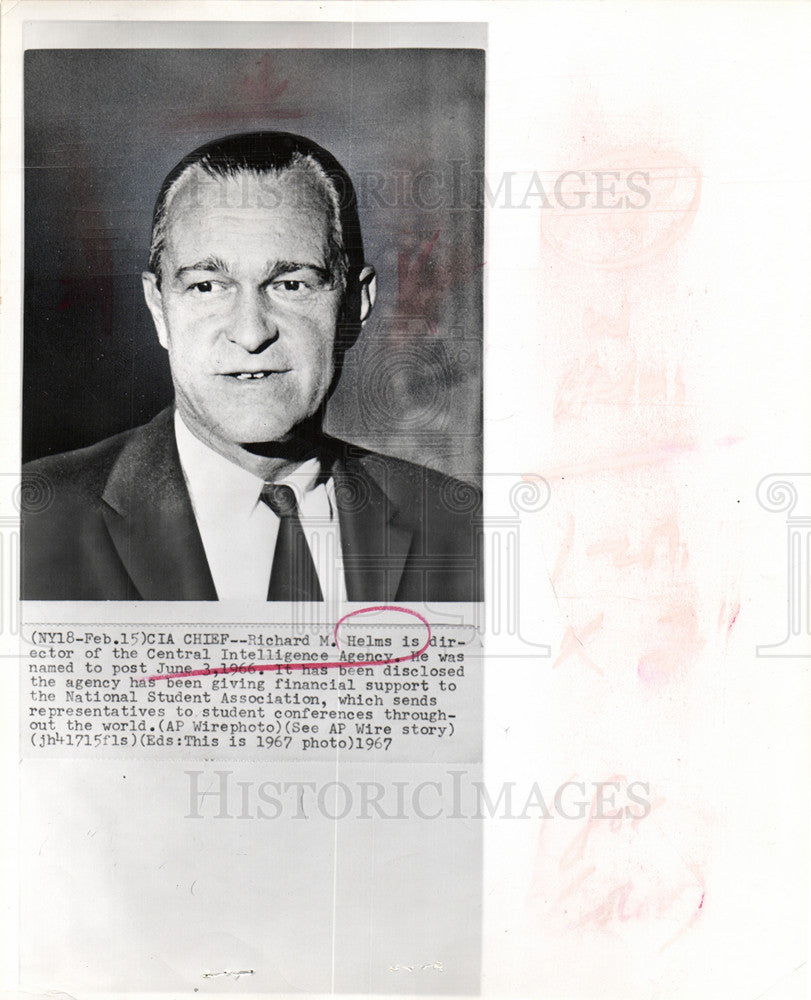 1967 Press Photo Richard M. Helms Director CIA Chief - Historic Images