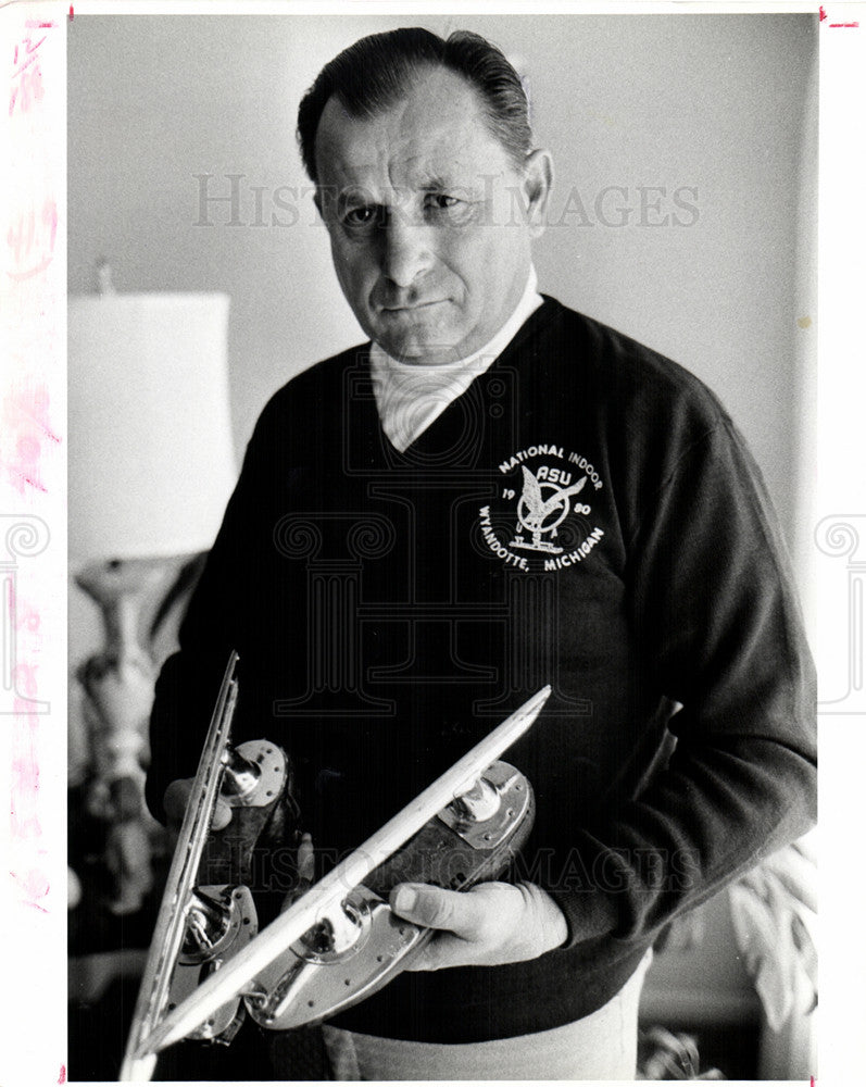 1980 Press Photo Roy Helminski Speed Skating - Historic Images