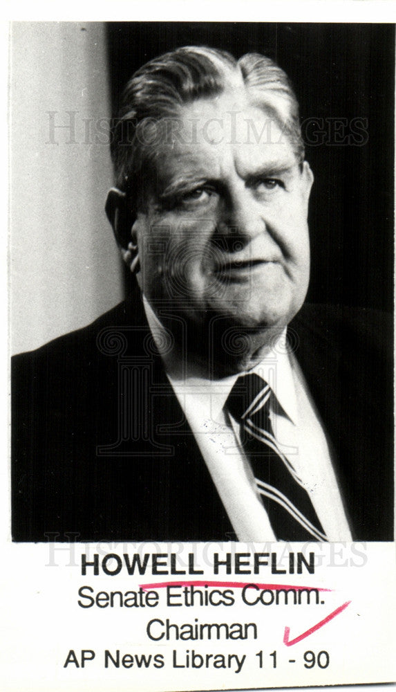 1990 Press Photo Howell Heflin Senate Ethics Committee - Historic Images
