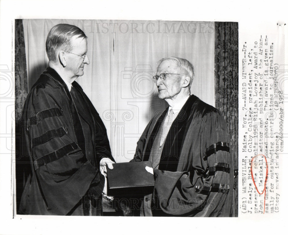 1958 Press Photo John Heisrell Editor Arkansas Award - Historic Images