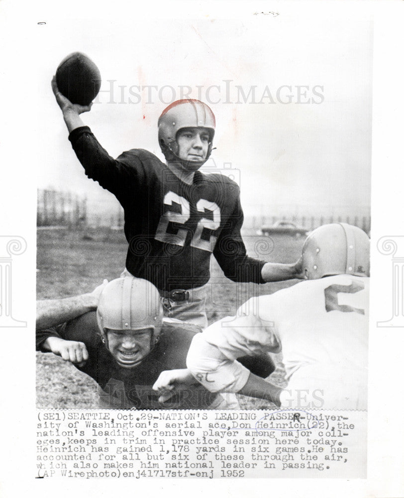 1962 Press Photo Don Heinrich  Football quarterback - Historic Images