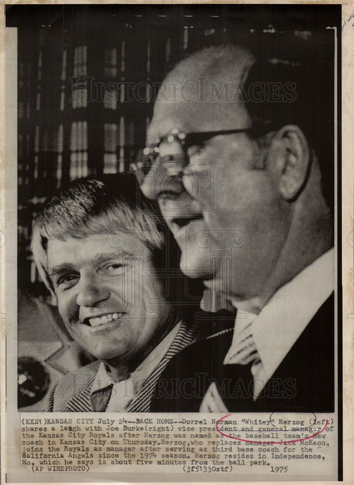 1975 Press Photo Whitey Herzog Baseball manager - Historic Images