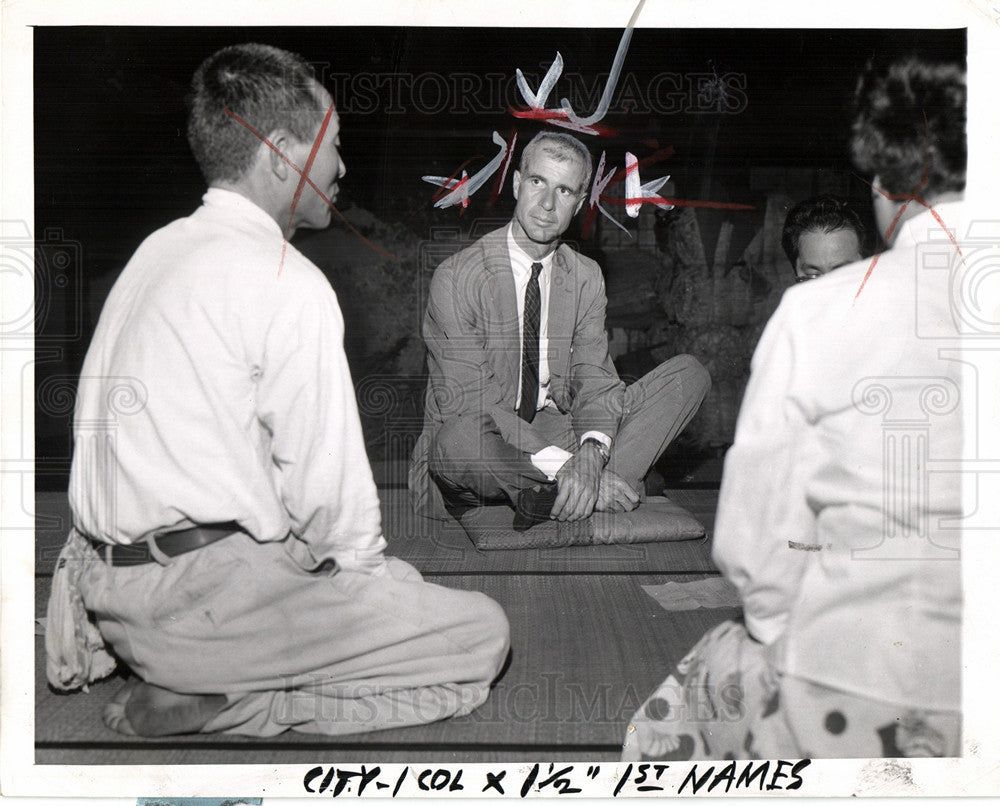 1958 Press Photo Novelist John Hersey interview family - Historic Images