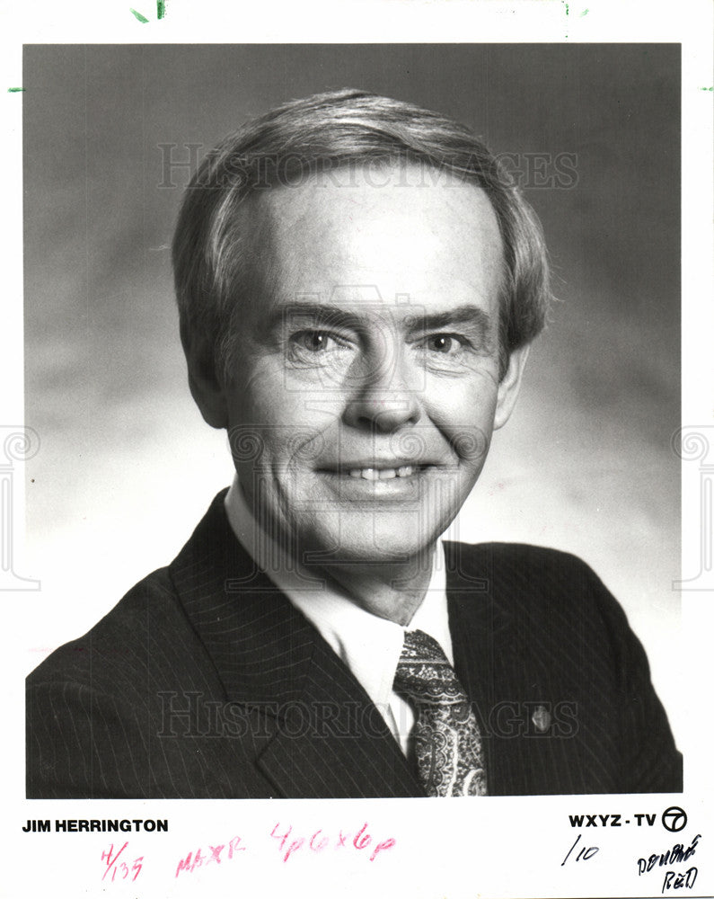 1986 Press Photo Jim Herrington Michigan News Reporter - Historic Images