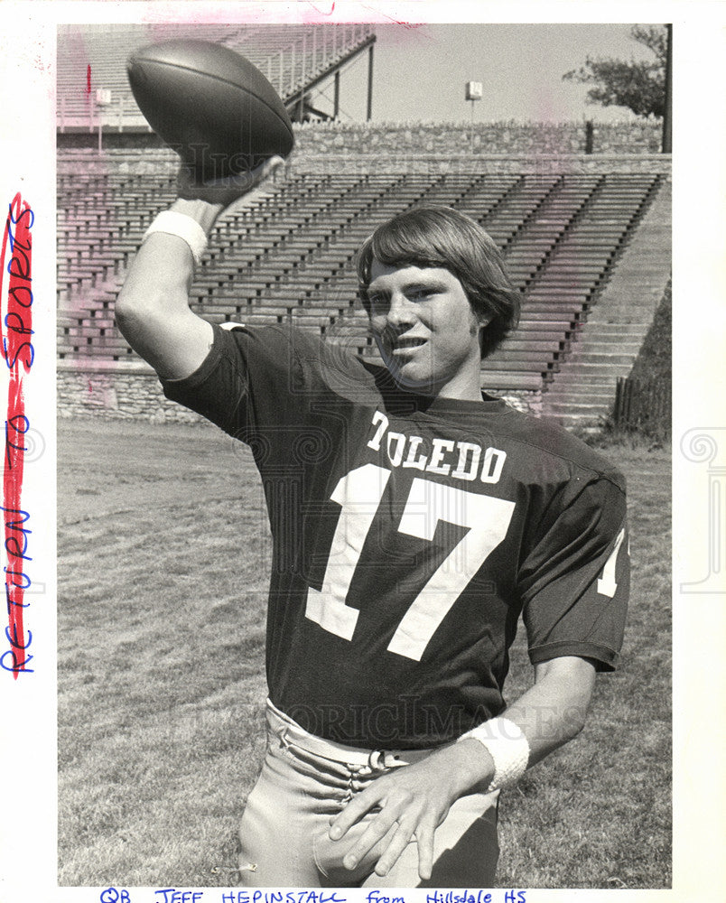 1976 Press Photo Hepinstall Jeff quarterback Hillsdale - Historic Images