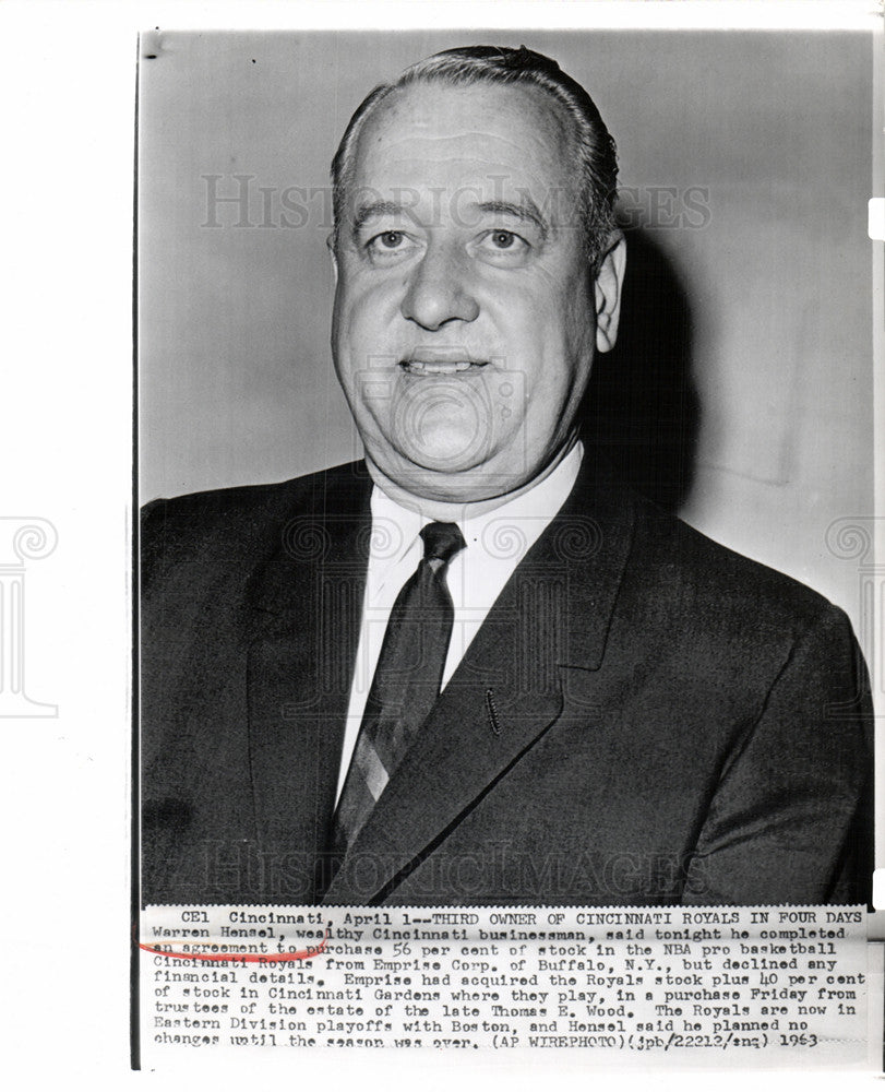 1963 Press Photo Cincinnati businessman - Historic Images