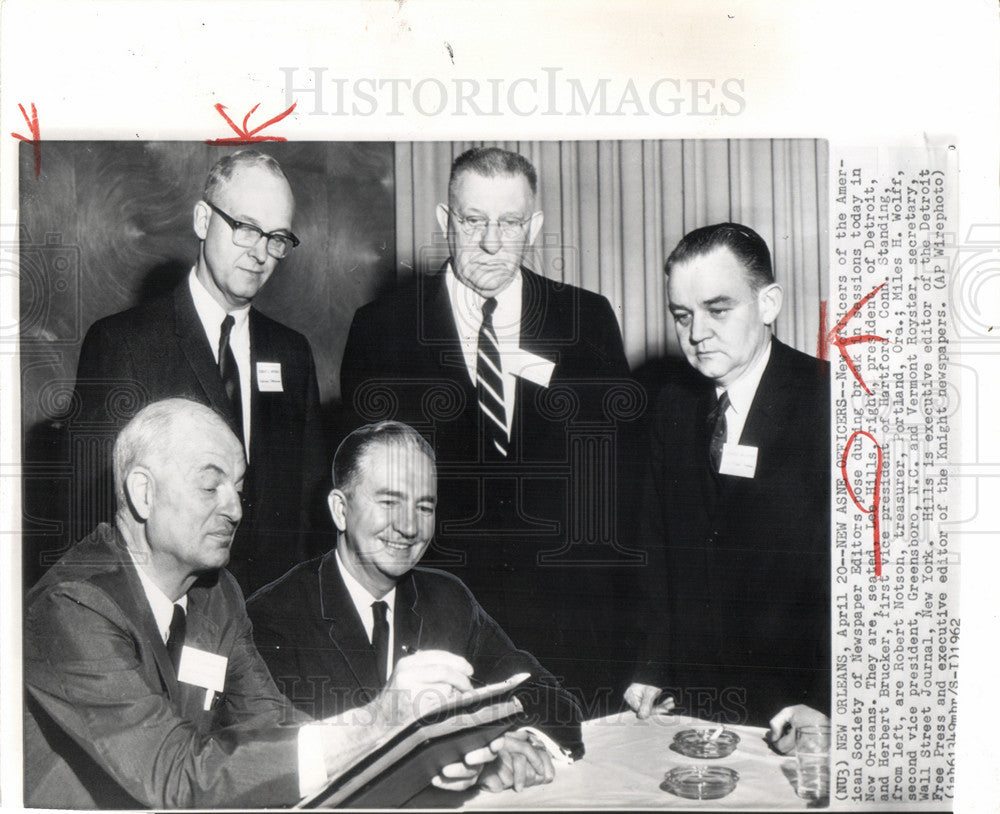 1962 Press Photo ASNE officers society newspapers - Historic Images