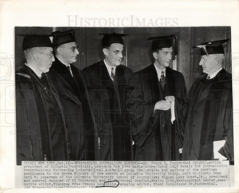 1946 Press Photo frank d. fackenthal lee hills award - Historic Images