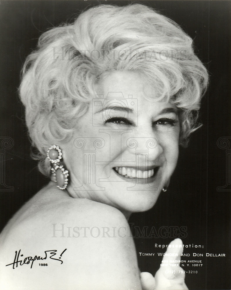 1986 Press Photo Hildegarde American Cabaret Singer - Historic Images