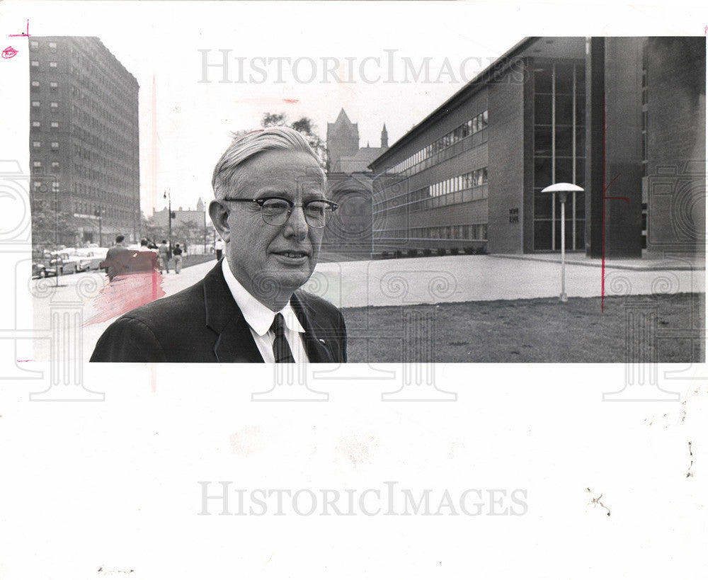 1966 Press Photo Clarence B. Hilberry WSU president - Historic Images