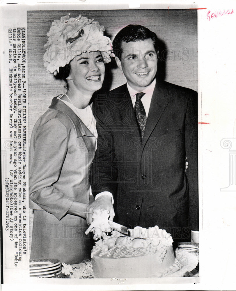 1963 Press Photo Dobie Gillis Marries Actress Carol - Historic Images