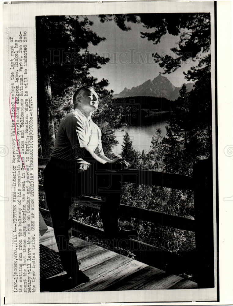 1970 Press Photo Hickel Jackson Lake Grand Teton Park - Historic Images