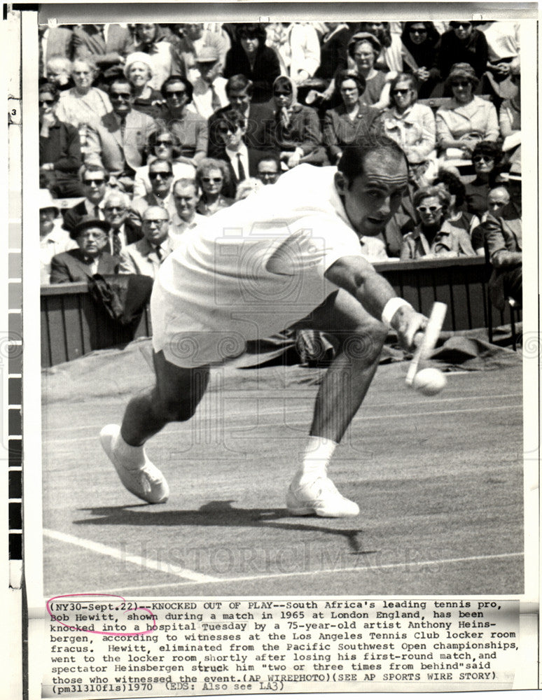 1970 Press Photo Hewitt South African tennis player - Historic Images