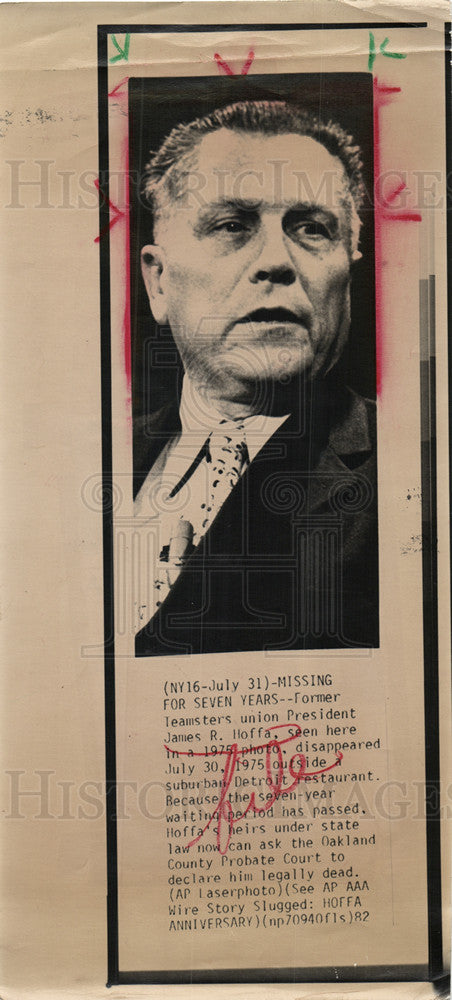 1986 Press Photo President James R. HoffaPresident Jame - Historic Images