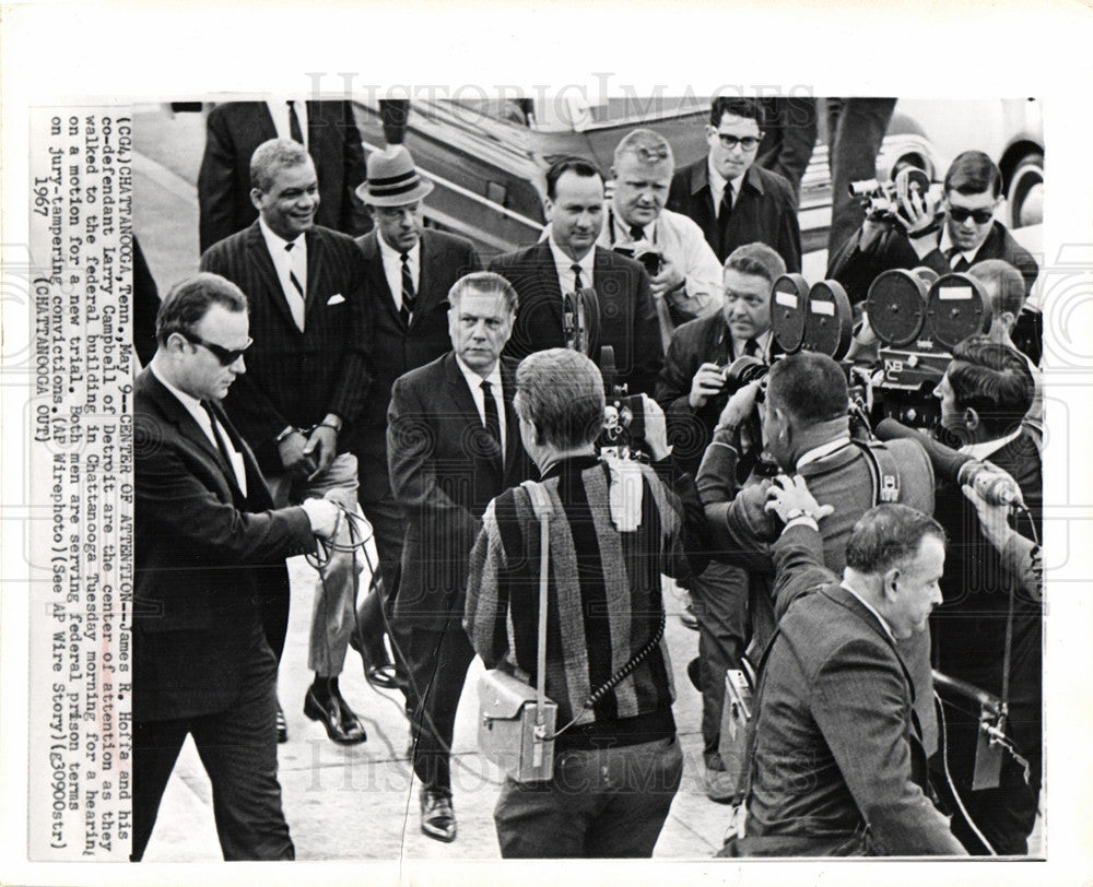 1967 Press Photo James Hoffa Larry Campbell Chatanooga - Historic Images