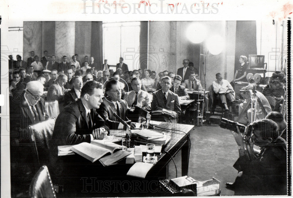 1958 Press Photo Hoffa American labor union leader - Historic Images