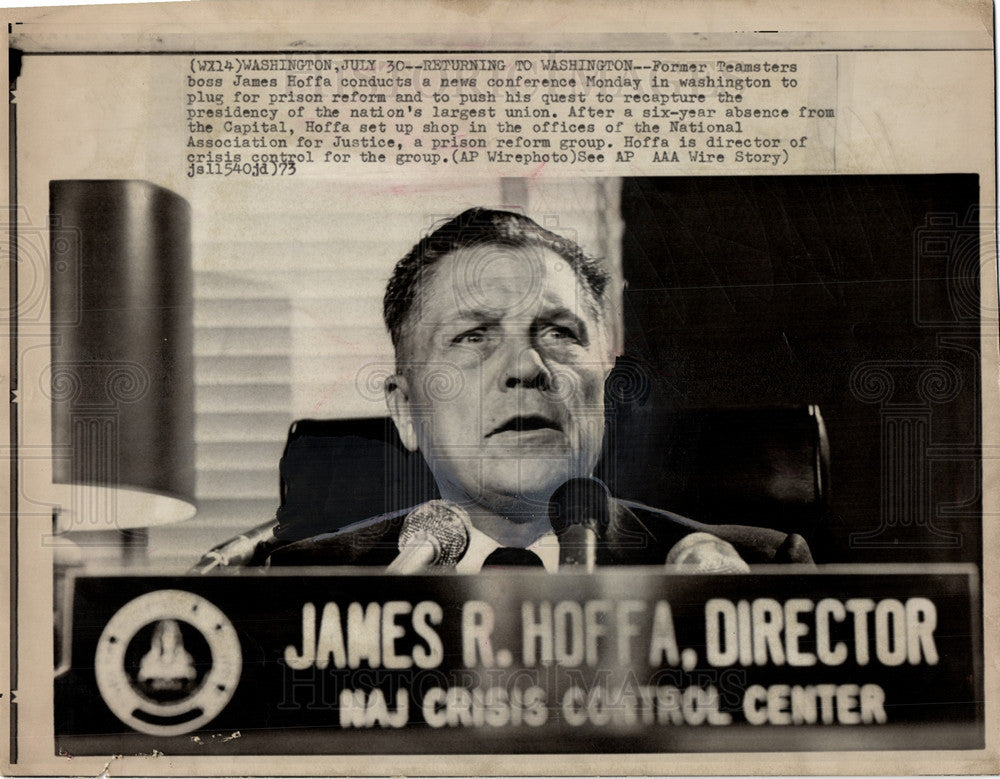 1973 Press Photo Former Teamsters boss James - Historic Images