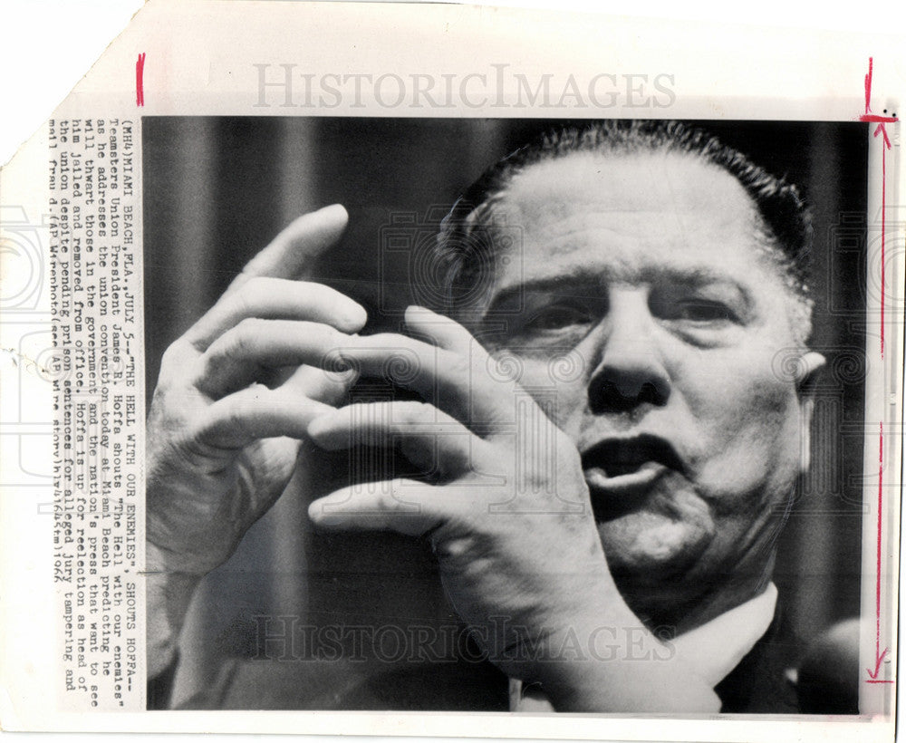 1966 Press Photo Hoffa Americanlabor union leader - Historic Images