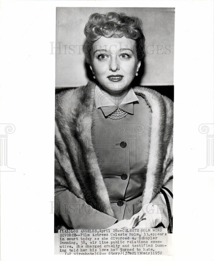 1952 Press Photo Celeste Holm Los Angeles Divorce - Historic Images