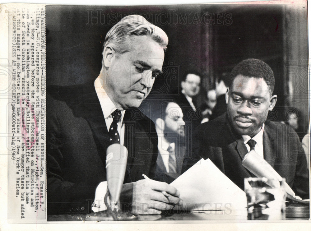 1972 Press Photo Ernest Hollings US Senator - Historic Images