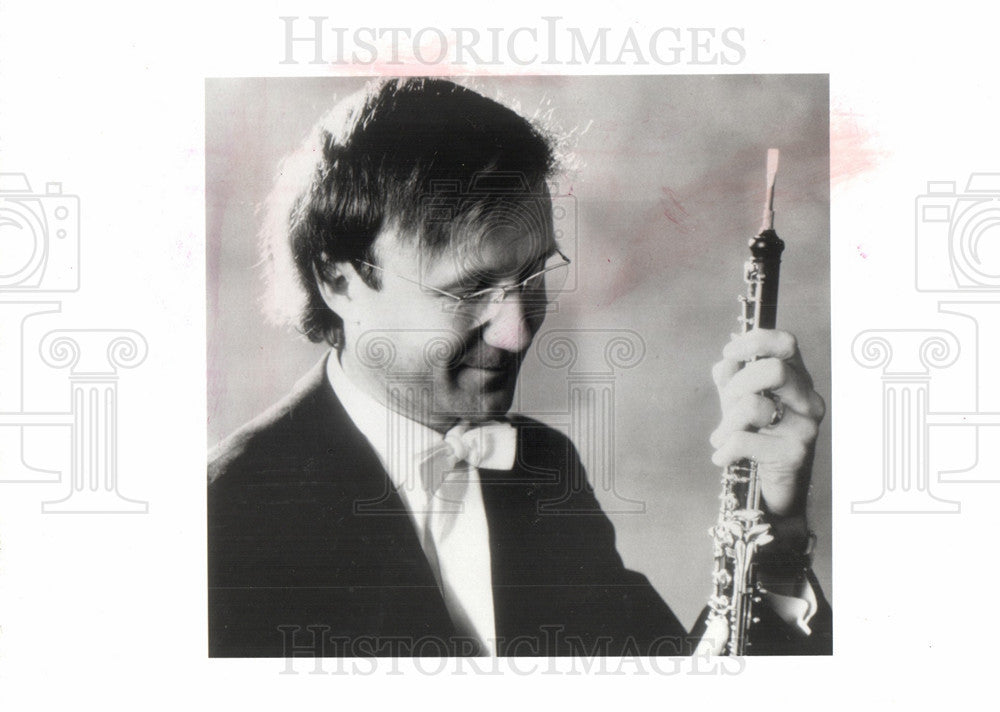 1987 Press Photo Heinz Holliger Oboist Composer Conduct - Historic Images