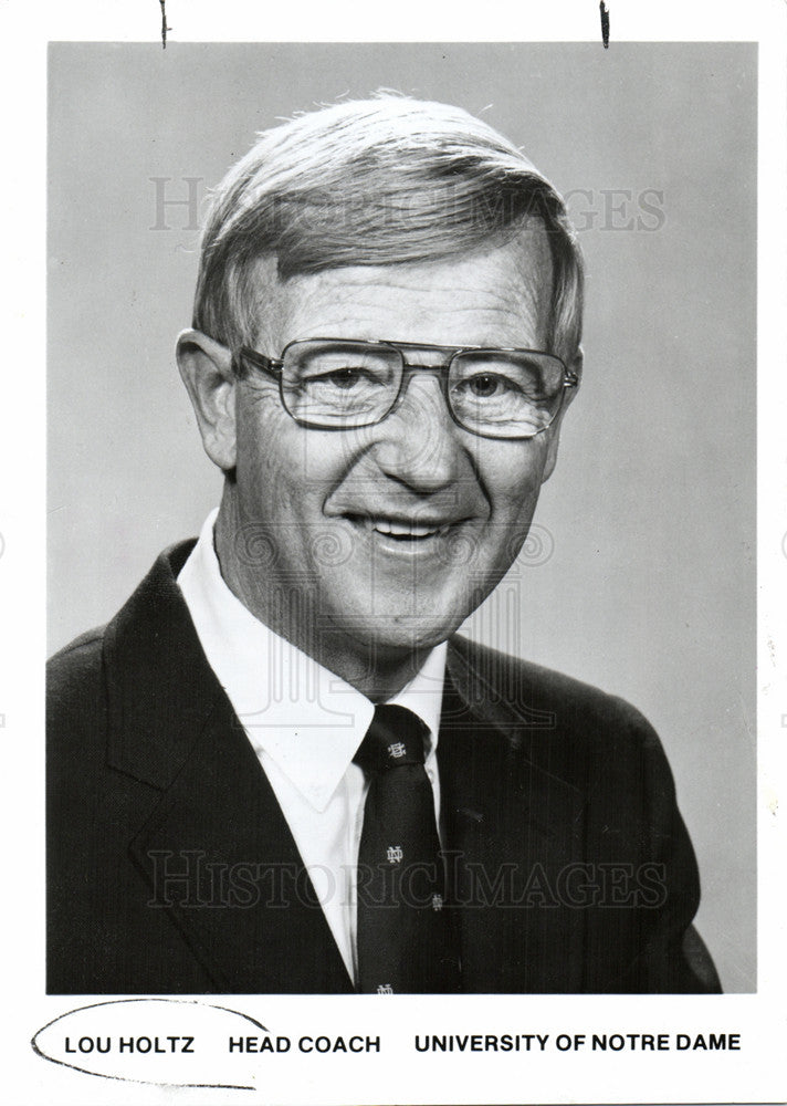 Press Photo Lou Holtz Football Coach Notre Dame - Historic Images