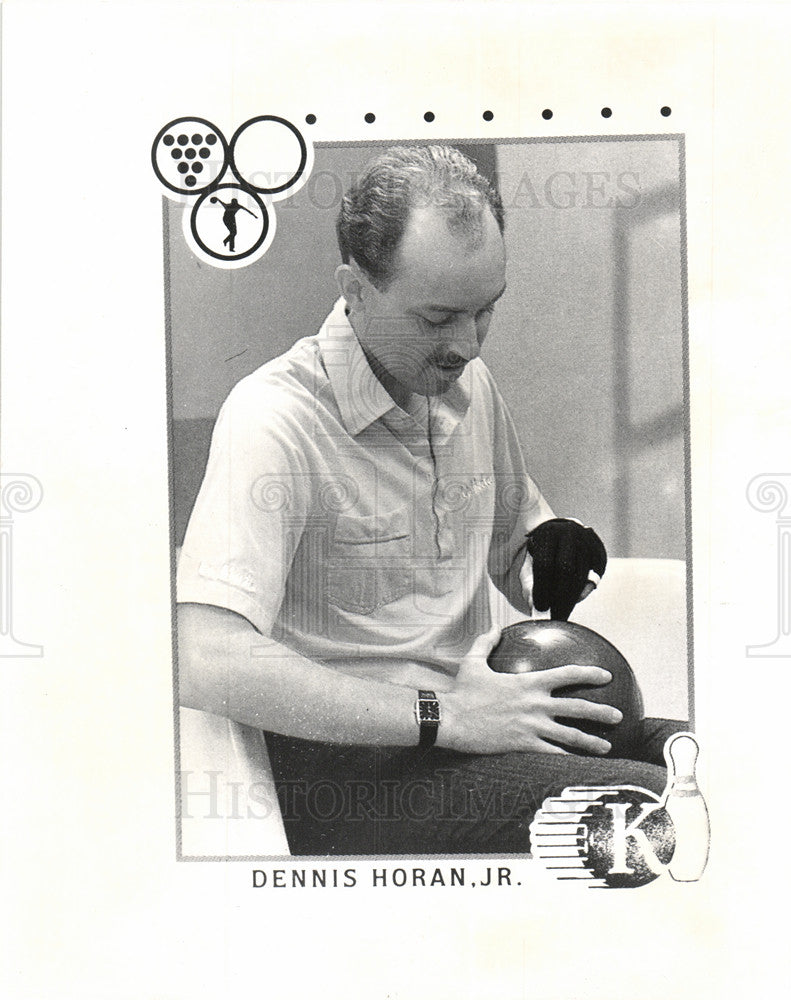 1991 Press Photo Dennis Horan Jr Bowling Sports Card - Historic Images