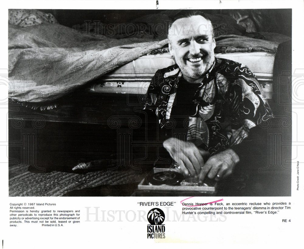 1990 Press Photo Dennis Hopper American actor - Historic Images