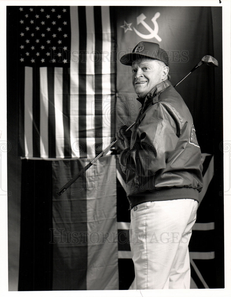 1990 Press Photo Bob Hope USO NBC Troops Tour Comedy - Historic Images