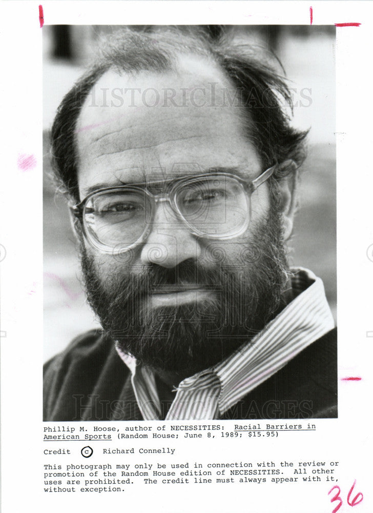1989 Press Photo Phillip M Hoose novel author - Historic Images