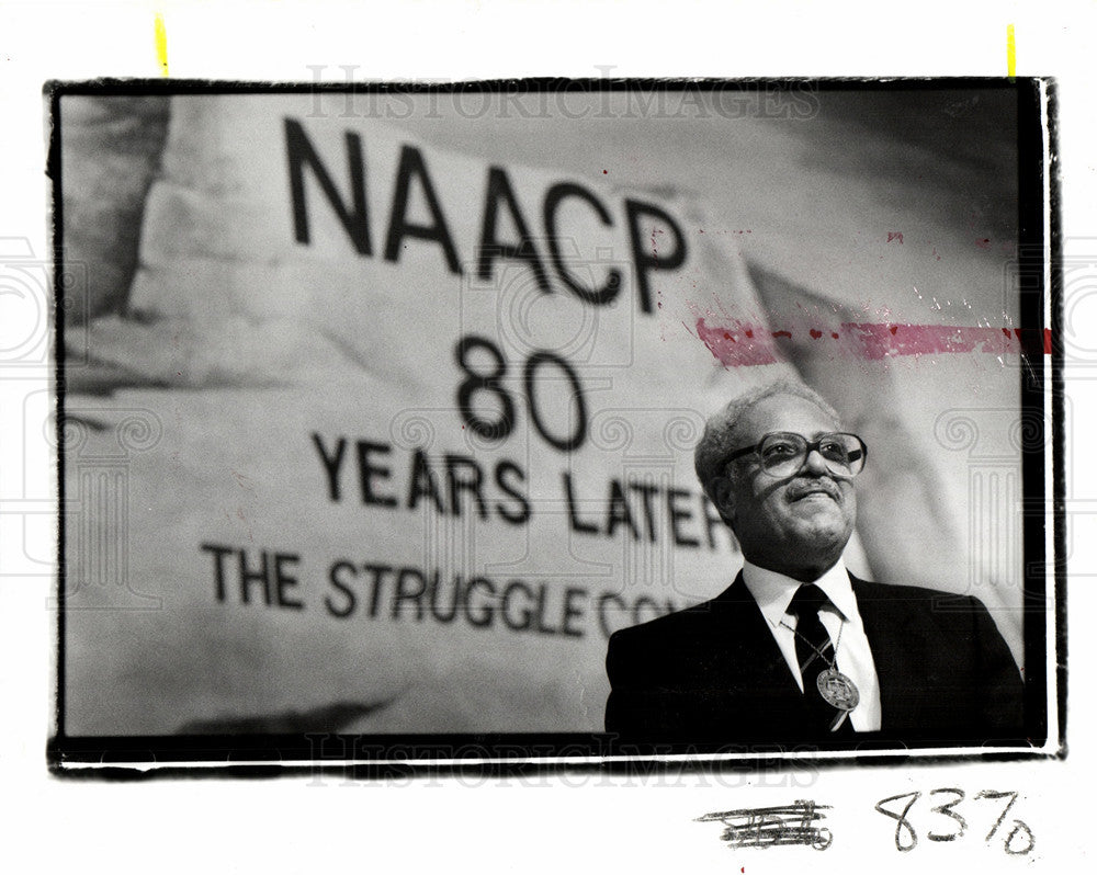 1989 Press Photo Benjamin Hooks American Civil NAACP - Historic Images