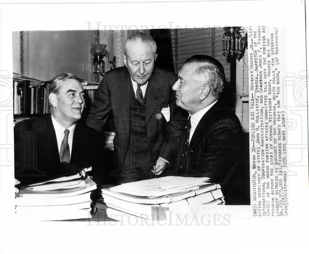 1956 Press Photo Herbert Hoover Jr Hollister Richari - Historic Images